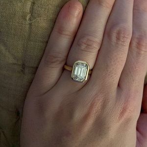 3 CT Emerald Cut Moissanite Engagement Ring